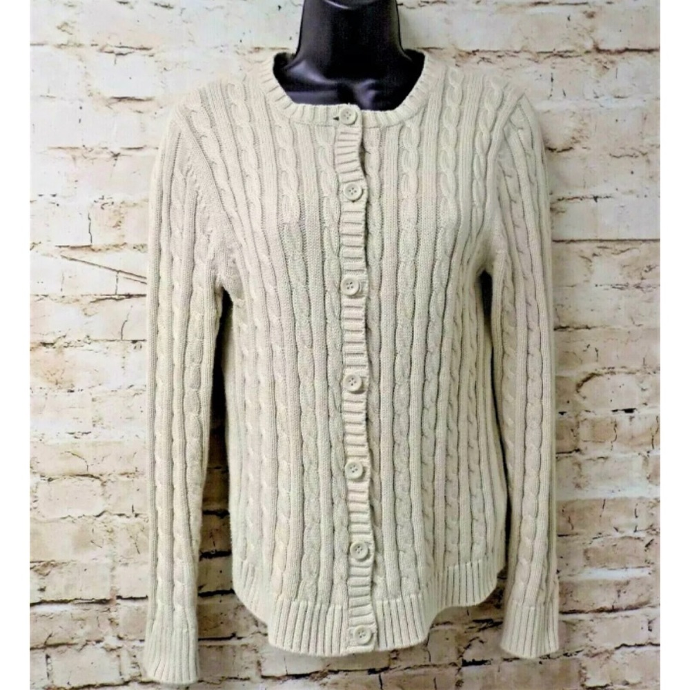 L.L Bean Chunky Knit Button Front Cardigan Sweater